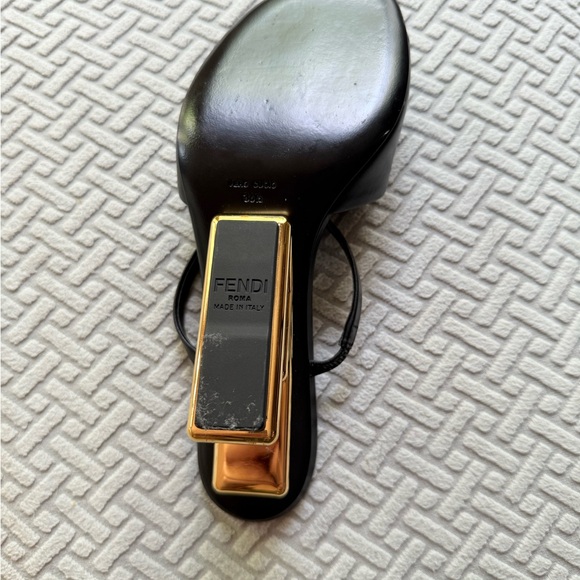 Fendi First Black Mule Sandal Size 36.5 - Picture 5 of 16